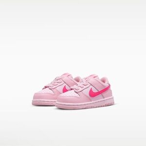 Toddler Nike Dunk Low  Pink and Hot Pink Sneakers 8C Toddler